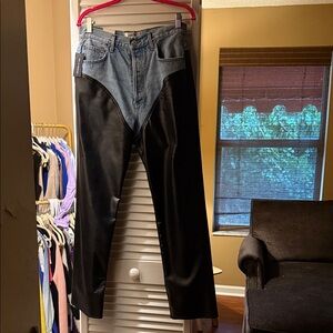 Agolde High Rise Two-Tone Black and Blue Women Jeans